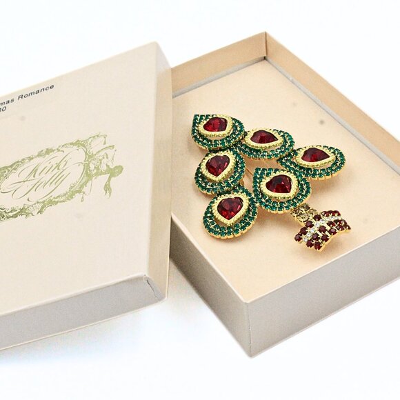 Kirks Folly Limited Edition Christmas Romance 014/500 Christmas Tree Brooch - Picture 1 of 11